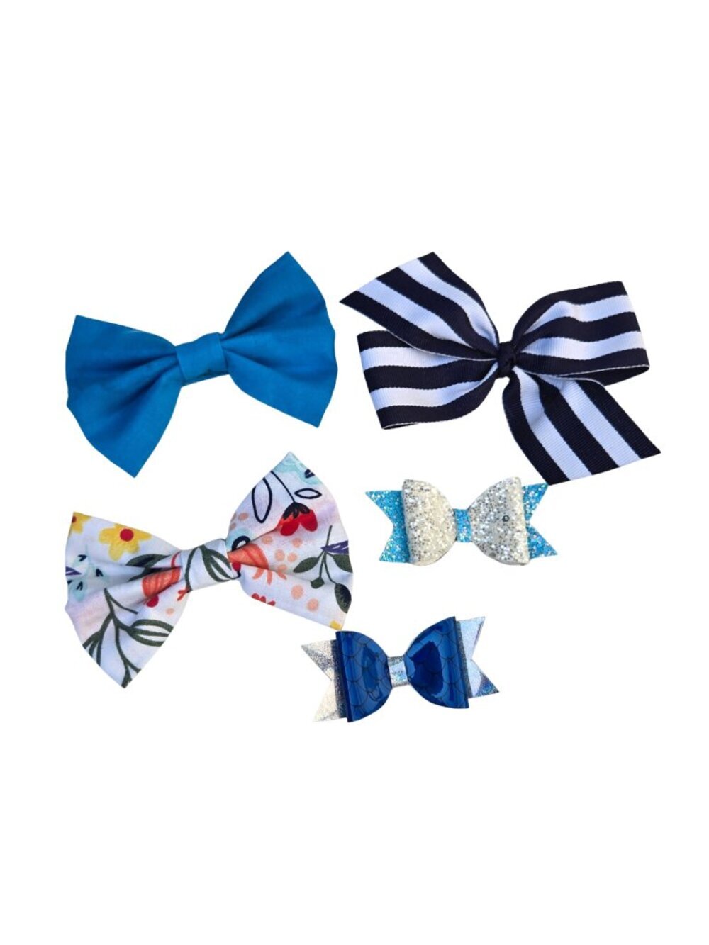 New Baby Girl Hair Bows – Set of 5 Clips, Soft & Stylish for Toddlers & Kids